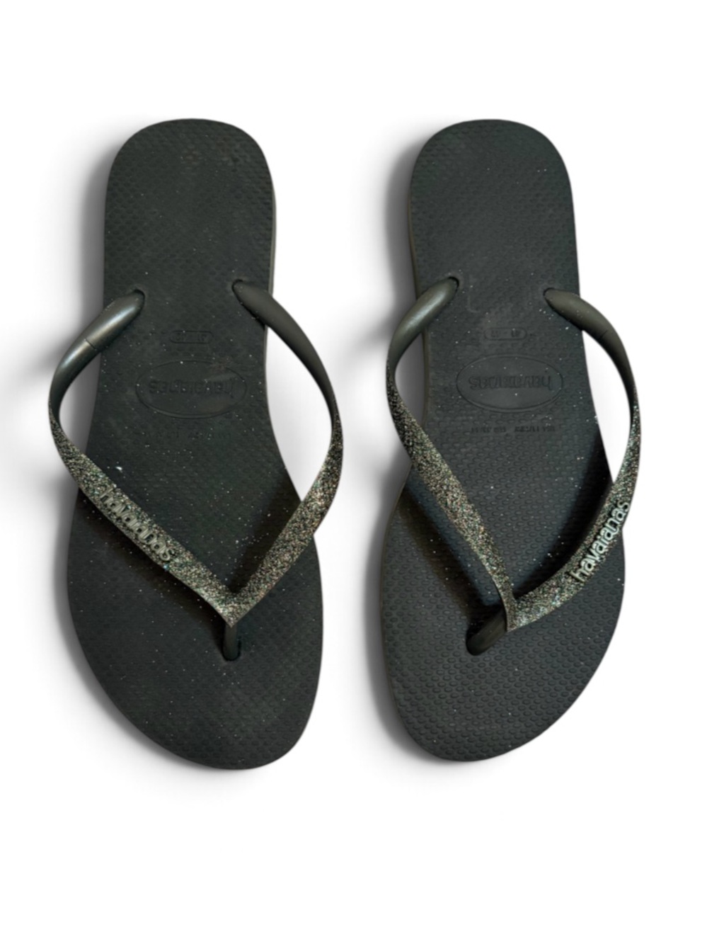Havaianas Forest Green Glitter Flip Flop Samdals Women’s Size 11/12 or 41/42 NEW